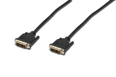 ASSMANN - DVI-Kabel - Single Link - DVI-D (M) zu DVI-D (M) - 2 m - geformt, Daumenschrauben - Schwarz
