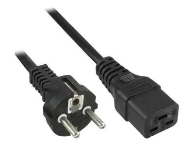 InLine - Stromkabel - IEC 60320 C19 16A bis CEE 7/7 (M) - Wechselstrom 250 V - 1.5 m - Schwarz