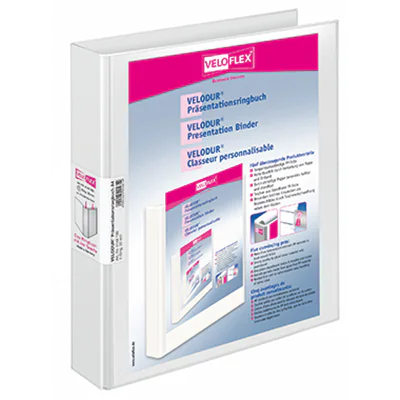 Veloflex Präsentationsringbuch VELODUR 4147190 DIN A4 weiß Veloflex Präsentationsringbuch VELODUR 4147190 DIN A4 weiß
