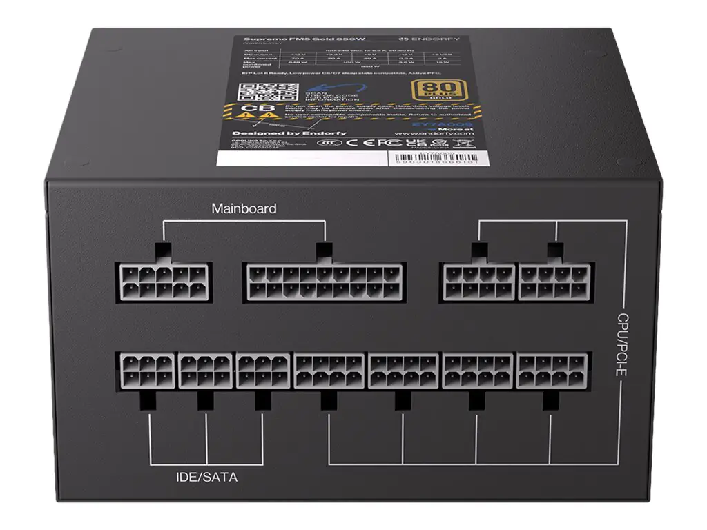 Endorfy Supremo FM5 Gold - Netzteil (intern) - ATX12V - 80 PLUS Gold - Wechselstrom 115/230 V - 850 Watt - Schwarz