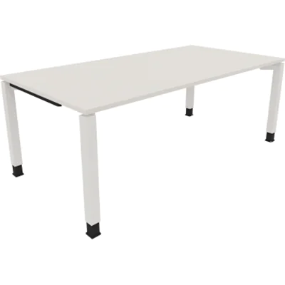 Schreibtisch Vierfuß Quadratrohr B2000xT1000xH680-820 ws/Weiß