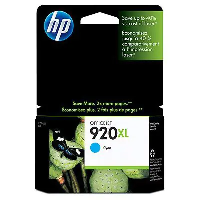 HP 920XL - Hohe Ergiebigkeit - Cyan - original - Tintenpatrone - für Officejet 6500, 6500 E709a, 6500 E709c, 6500A, 6500A E710a, 7500A HP 920XL - Hohe Ergiebigkeit - Cyan - original - Tintenpatrone - für Officejet 6500, 6500 E709a, 6500 E709c, 6500A, 6500A E710a, 7500A