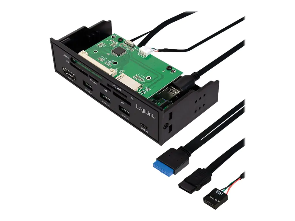 LogiLink 5.25" Multifunction Front Panel - Kartenleser - 6 in 1 - 13,3 cm (5,25 Zoll) (MS, MS Micro, CF, miniSD, SD, xD) - USB 3.0