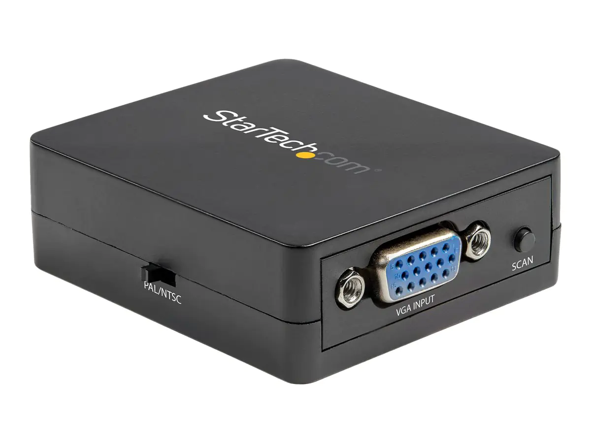StarTech 1080p VGA to RCA and S-Video Converter - USB Powered - Videoadapter - VGA/S-Video/FBAS - HD-15 (VGA) weiblich zu 4-poliger mini-DIN, RCA weiblich - Schwarz - aktiv