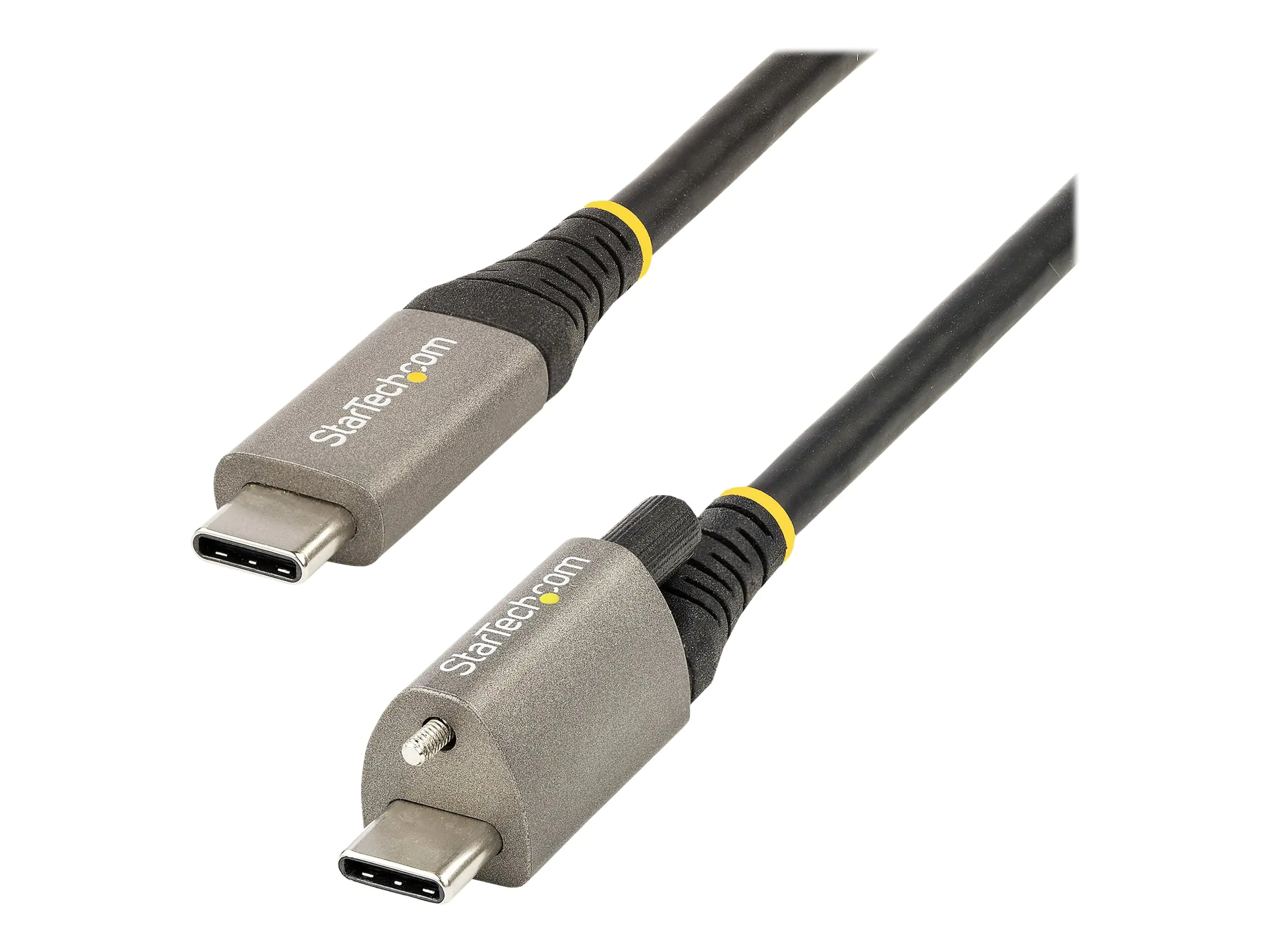 StarTech 50cm USB-C Kabel mit Oberseite Schraubensicherung 10Gbit/s - USB 3.1/3.2 Gen 2 Typ-C Kabel - 100W (5A) Power Delivery, DP-Alt-Mode, USB-C-Kabel zum Laden/Synchronisieren (USB31CCTLKV50CM) - USB-Kabel - 24 pin USB-C (M) gerade/verriegelnd zu 24 pi