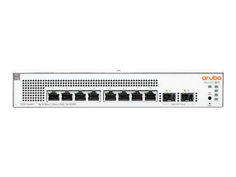 HPE Aruba Instant On 1930 8G Class4 PoE 2SFP 124W Switch - Switch - L3 - managed - 8 x 10/100/1000 (PoE) + 2 x Gigabit SFP - an Rack montierbar - PoE (124 W) HPE Aruba Instant On 1930 8G Class4 PoE 2SFP 124W Switch - Switch - L3 - managed - 8 x 10/100/1000 (PoE) + 2 x Gigabit SFP - an Rack montierbar - PoE (124 W)