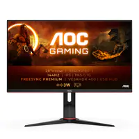 AOC Gaming U28G2XU2/BK - LED-Monitor - Gaming - 71.1 cm (28") - 3840 x 2160 4K @ 144 Hz - IPS - 370 cd/m² - 1000:1 - DisplayHDR 400 - 1 ms - 2xHDMI, 2xDisplayPort - Lautsprecher - Schwarz, Rot