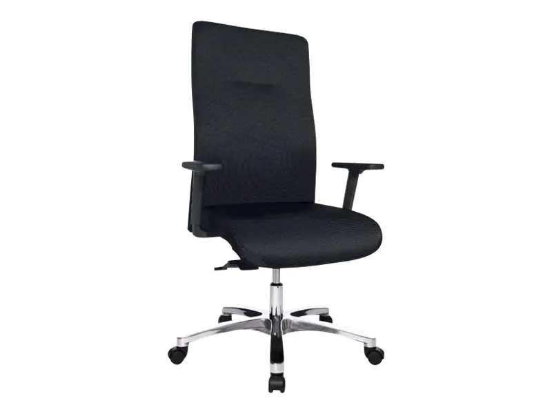 TOPSTAR Bürodrehstuhl Big Star 20 44-52cm Punktsynchronmechanik Rolle hart gebremst (für Teppichboden) Aluminium, poliert schwarz