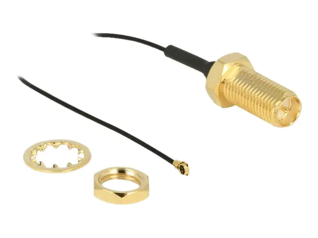 Delock - Antennenkabel - RP-SMA (R) zu MHF4 (S) - 35 cm - Koax - Schwarz