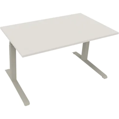 Sitz-/Stehtisch Kufe Doppels. Quad. B1400xT800xH645-1275 si/Weiß Sitz-/Stehtisch Kufe Doppels. Quad. B1400xT800xH645-1275 si/Weiß