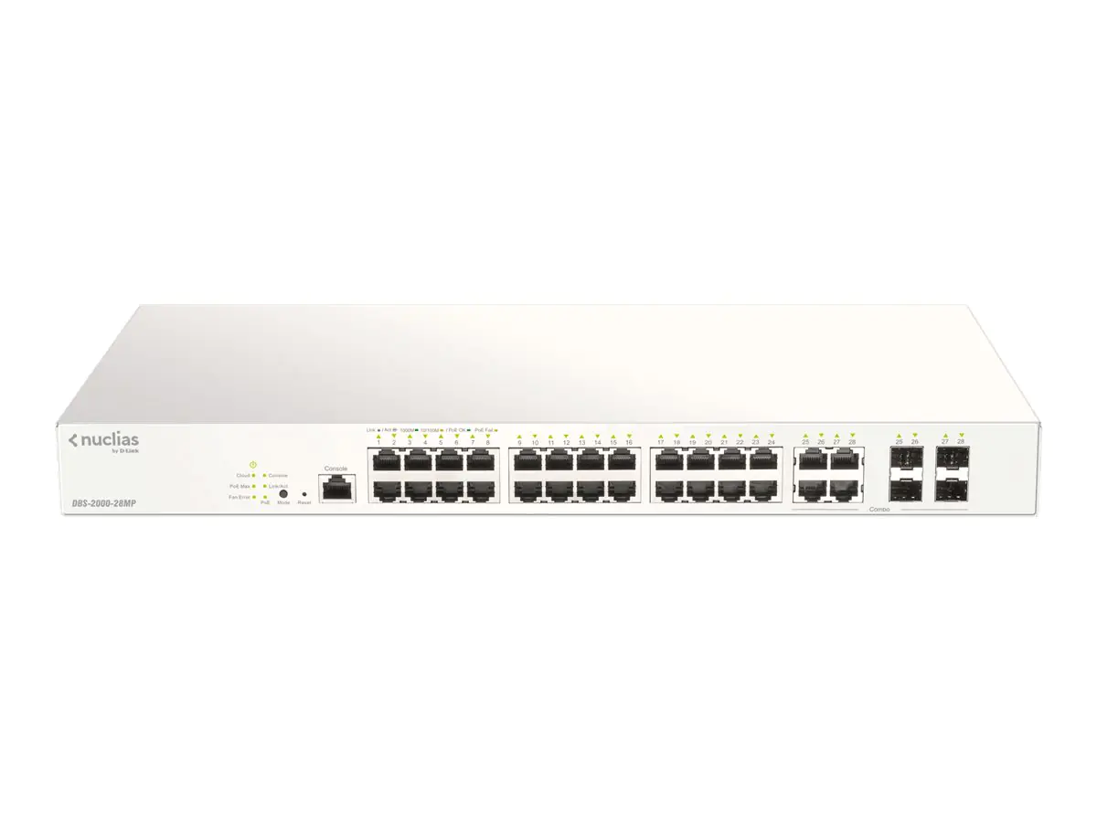 D-Link Nuclias Cloud-Managed DBS-2000-28MP - Switch - 24 x 10/100/1000 (PoE+) - DBS-2000-28MP