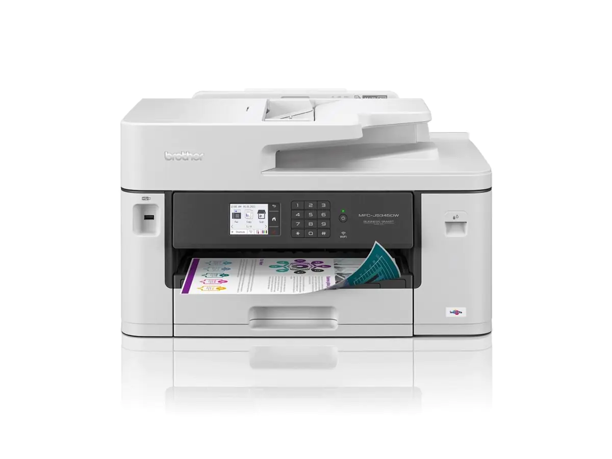 Brother MFC-J5345DW - Multifunktionsdrucker - Farbe - Tintenstrahl - A3/Ledger (Medien) - bis zu 25 Seiten/Min. (Kopieren) - bis zu 28 Seiten/Min. (Drucken) - 250 Blatt - 14.4 Kbps - USB 2.0, LAN, Wi-Fi(n)