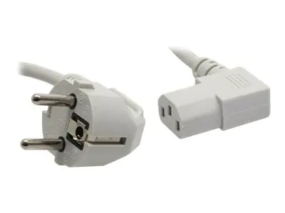 InLine - Stromkabel - Stromversorgung (M) zu IEC-Anschluss - 1.8 m - 90° Stecker - Grau