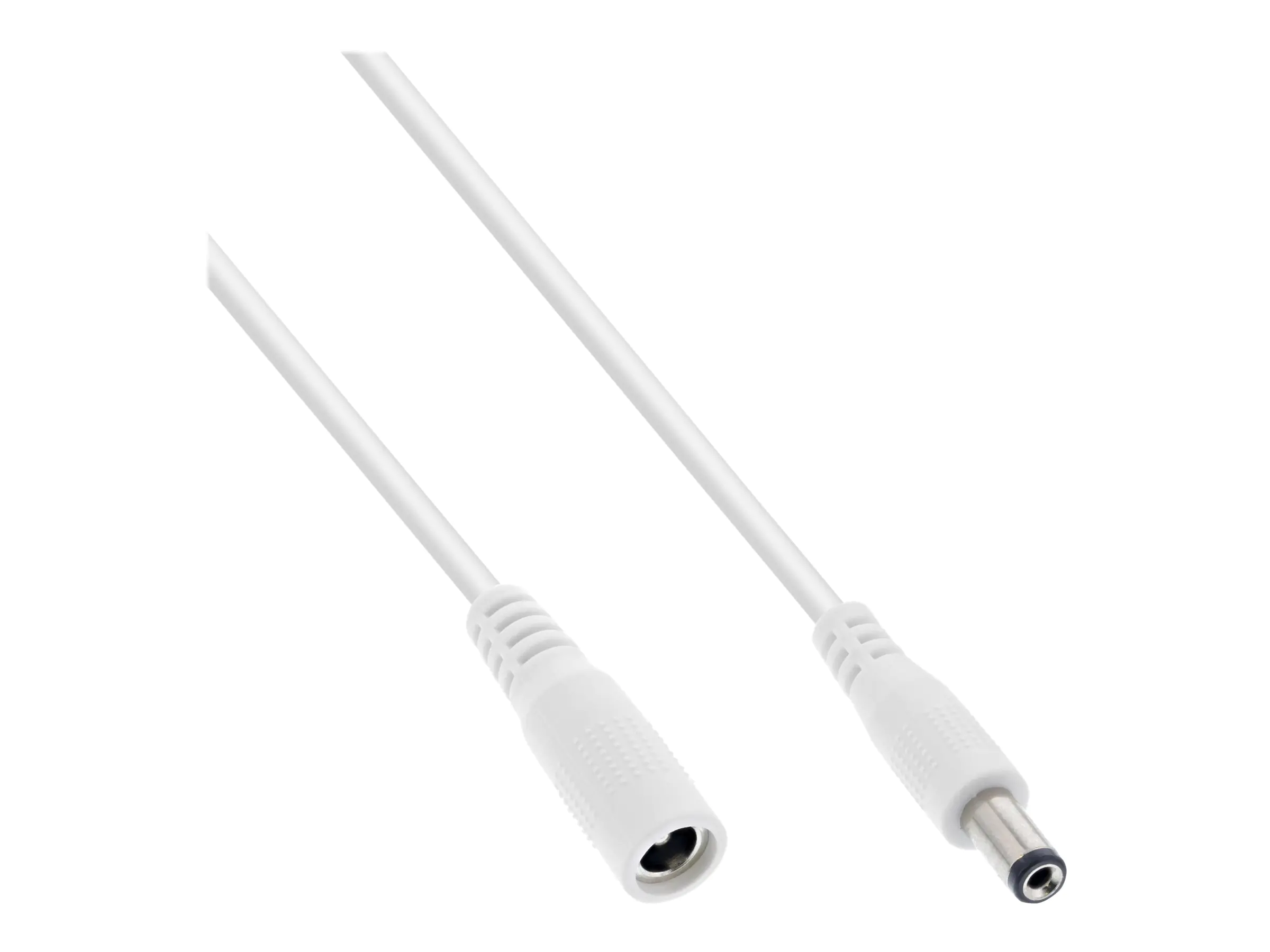 InLine - Spannungsversorgungs-Verlängerungskabel - Gleichstromstecker 5,5 x 2,1 mm (M) zu Gleichstromstecker 5,5 x 2,1 mm (W) - 5 m - weiß