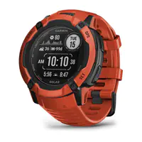 Garmin Instinct 2X Solar - 50 mm - fiber-reinforced polymer - intelligente Uhr mit Band - Handgelenkgröße: 145-228 mm - einfarbig - 64 MB - Bluetooth, ANT+ - 67 g - Flame Red