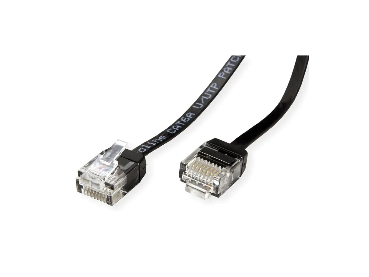 ROLINE UTP Patchkabel Kat6A/Kl.EA Ultraflach schwarz 1.5m - UTP