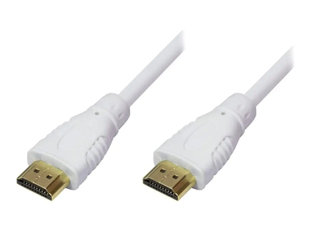 TECHly - Highspeed - HDMI-Kabel mit Ethernet - HDMI männlich zu HDMI männlich - 10 m - weiß - bi-direktional, unterstützt 4K 24 Hz (4096 x 2160), 100 Mbps Ethernet Support