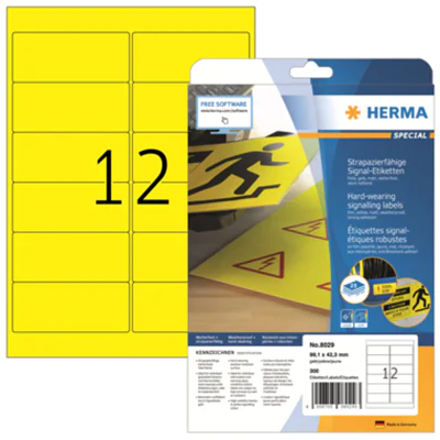 HERMA Signaletikett 8029 99,1x42,3mm gelb 300 St./Pack.