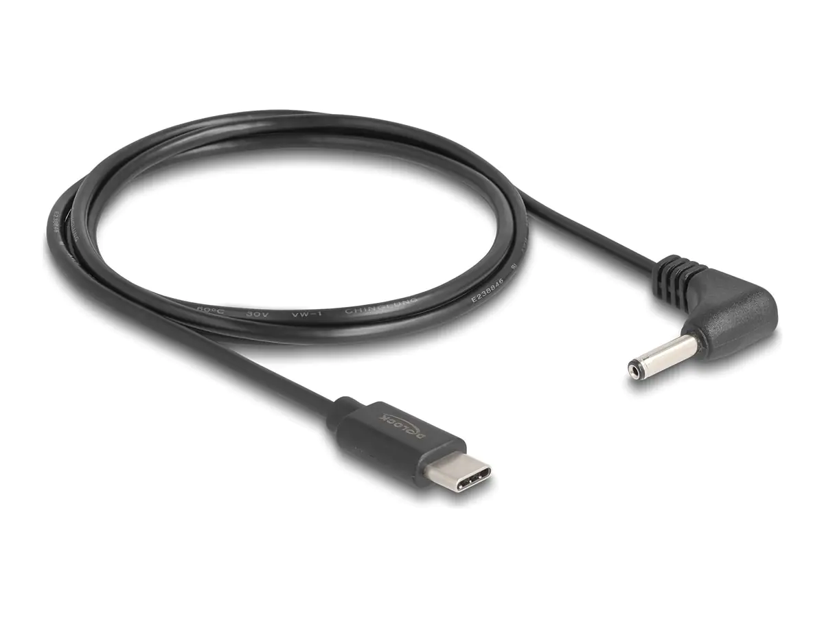 Delock USB Type-C Stromkabel zu DC 3.5 x 1.35 mm Stecker gewinkelt 1.5 m