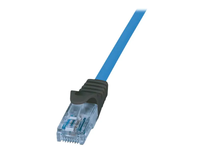 LogiLink Professional - Patch-Kabel - RJ-45 (M) zu RJ-45 (M) - 50 m - UTP - CAT 6a - halogenfrei, geformt, ohne Haken, Massivleiter, 4K30Hz Support (HDBaseT) - Blau