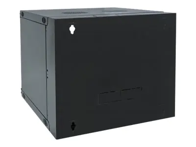 Intellinet 19" Wandverteiler mit Schwenkrahmen, 9 HE, 460 (H) x 540 (B) x 450 (T) mm, Flatpack, schwarz - Gehäuse - geeignet für Wandmontage - Schwarz, RAL 7021 - 9U - 48.3 cm (19")
