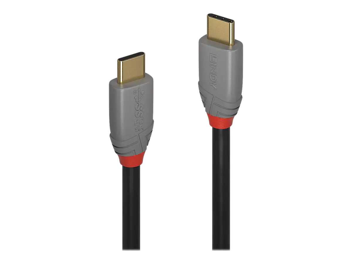 Lindy Anthra Line - USB-Kabel - 24 pin USB-C (M) zu 24 pin USB-C (M) - USB 3.2 Gen 2x2 - 1 m - rund - Schwarz Lindy Anthra Line - USB-Kabel - 24 pin USB-C (M) zu 24 pin USB-C (M) - USB 3.2 Gen 2x2 - 1 m - rund - Schwarz