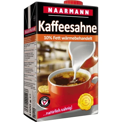 NAARMANN Kaffeesahne 10% 1.000 g/Pack. NAARMANN Kaffeesahne 10% 1.000 g/Pack.