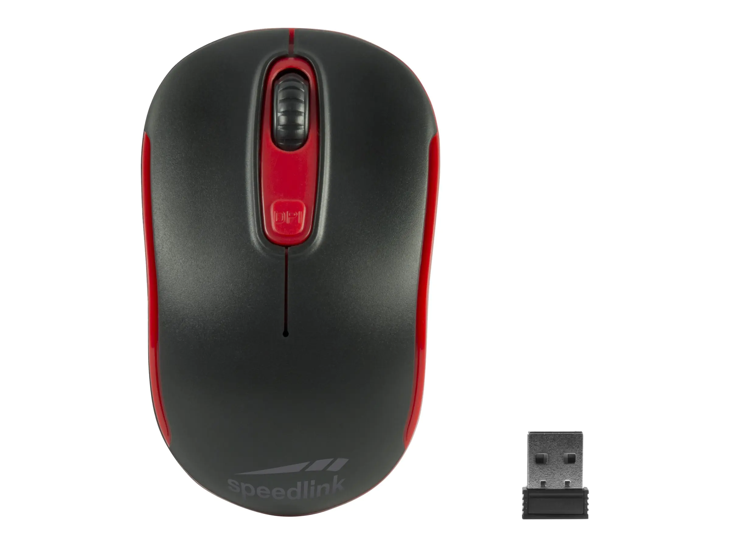 SPEEDLINK Ceptica - Maus - rechts- und linkshändig - 3 Tasten - kabellos - 2.4 GHz - kabelloser Empfänger (USB) - Schwarz, Rot