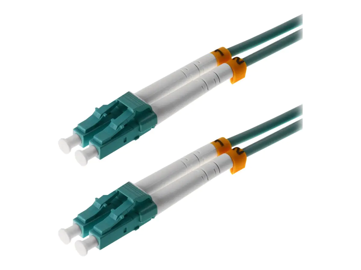 Helos - Patch-Kabel - LC Multi-Mode (M) bis LC Multi-Mode (M) - 7.5 m - Glasfaser - Duplex - 50/125 Mikrometer - OM3 - Aquamarin Helos - Patch-Kabel - LC Multi-Mode (M) bis LC Multi-Mode (M) - 7.5 m - Glasfaser - Duplex - 50/125 Mikrometer - OM3 - Aquamarin
