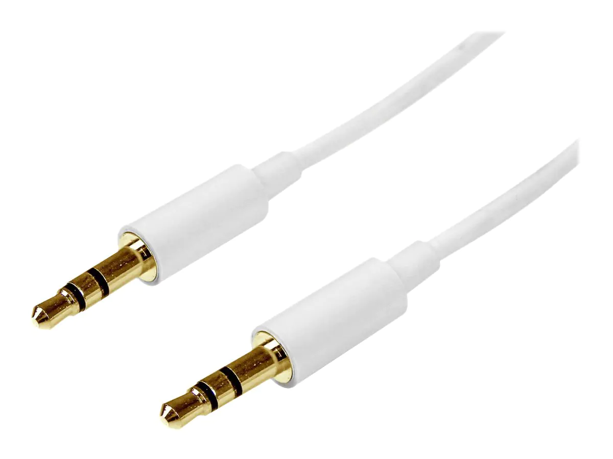 StarTech 2m Stereo Audiokabel 3,5mm Klinke - Stecker/Stecker - Weiß - Aux Kabel - Audiokabel - mini-phone stereo 3.5 mm männlich zu mini-phone stereo 3.5 mm männlich - 2 m - weiß