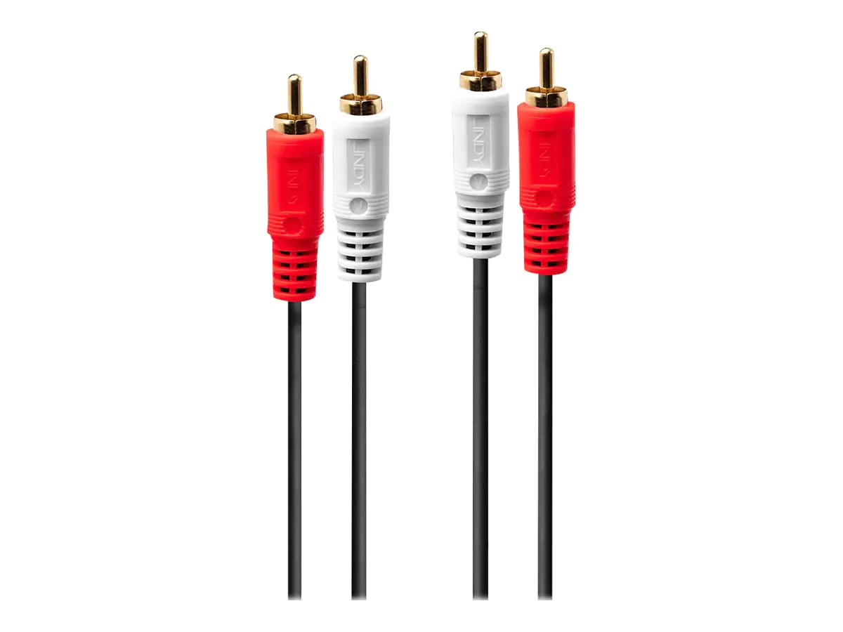 Lindy Premium - Audiokabel - RCA x 2 (M) bis RCA x 2 (M) - 10 m - abgeschirmt - Schwarz