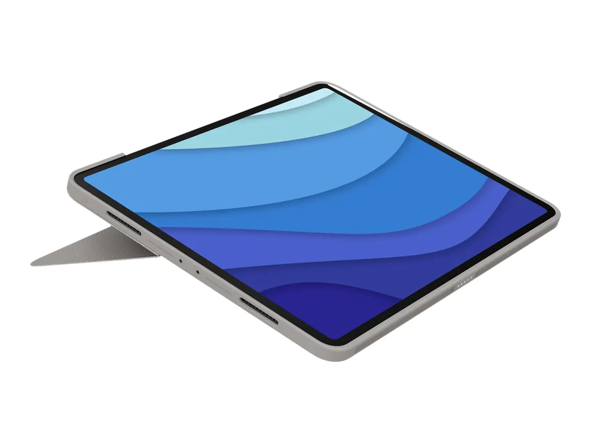 Logitech Combo Touch - Tastatur und Foliohülle - mit Trackpad - hintergrundbeleuchtet - Apple Smart connector - QWERTY - US International - Sand - für Apple 12.9-inch iPad Pro (5. Generation) 920-010258