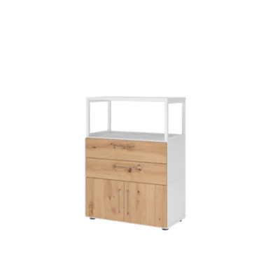 Hammerbacher Regalschrank FlexWall 800 x 1.100 x 417 mm (B x H x T) Flügeltür ohne Rollen Holz