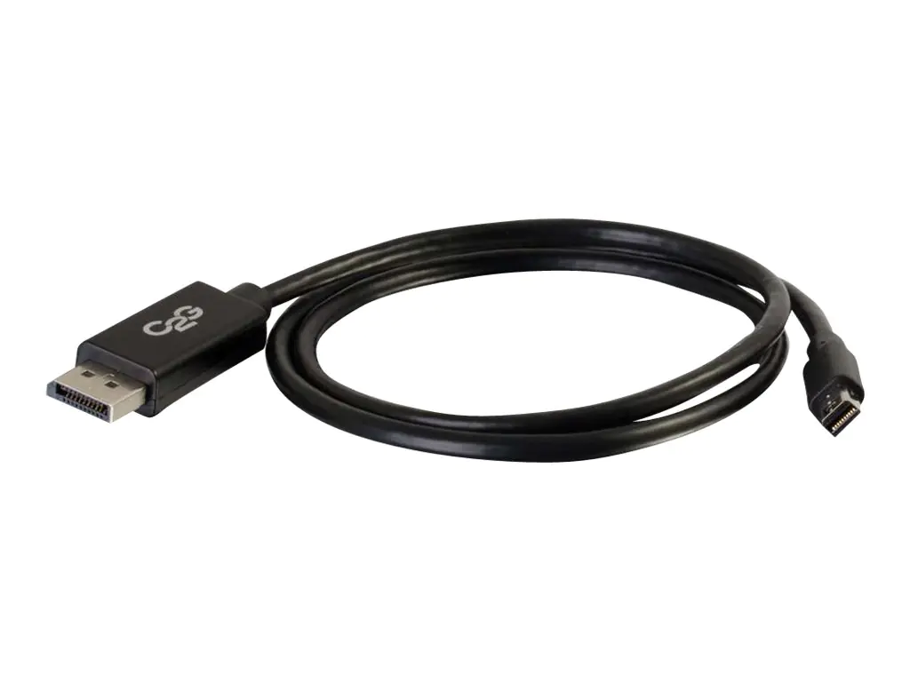 C2G 2m Adapterkabel Mini-DisplayPort auf DisplayPort Stecker/Stecker - Schwarz - DisplayPort-Kabel - Mini DisplayPort (M) zu DisplayPort (M) - 2 m - Schwarz