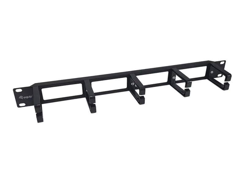 Equip 19" Rack Mount Kabelmanagement-Panel - Schwarz - Kabelmanagementtafel - Schwarz - Kunstst