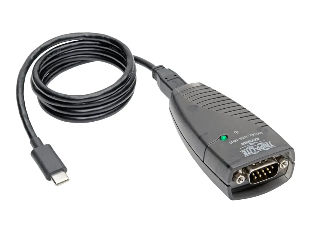 Eaton Tripp Lite Series USB-C to Serial Adapter (DB9) - Keyspan, High-Speed (M/M), Detachable Cable, TAA - Serieller Adapter - USB - RS-232 x 1 - Schwarz - TAA-konform