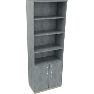 Kombischrank 2OH Tür 4OH Regal B800xT442xH2221mm si/Beton