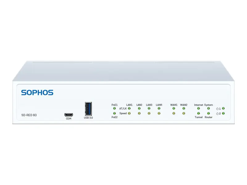 Sophos SD-RED 60 - Rev 1 - Fernsteuerungsgerät - 4 Anschlüsse - GigE Sophos SD-RED 60 - Rev 1 - Fernsteuerungsgerät - 4 Anschlüsse - GigE