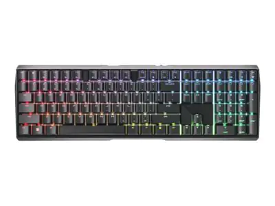 CHERRY MX 3.0S - Tastatur - Hintergrundbeleuchtung - kabellos - USB, 2.4 GHz, Bluetooth 5.2 - QWERTY - USA - Tastenschalter: CHERRY MX Red - Schwarz