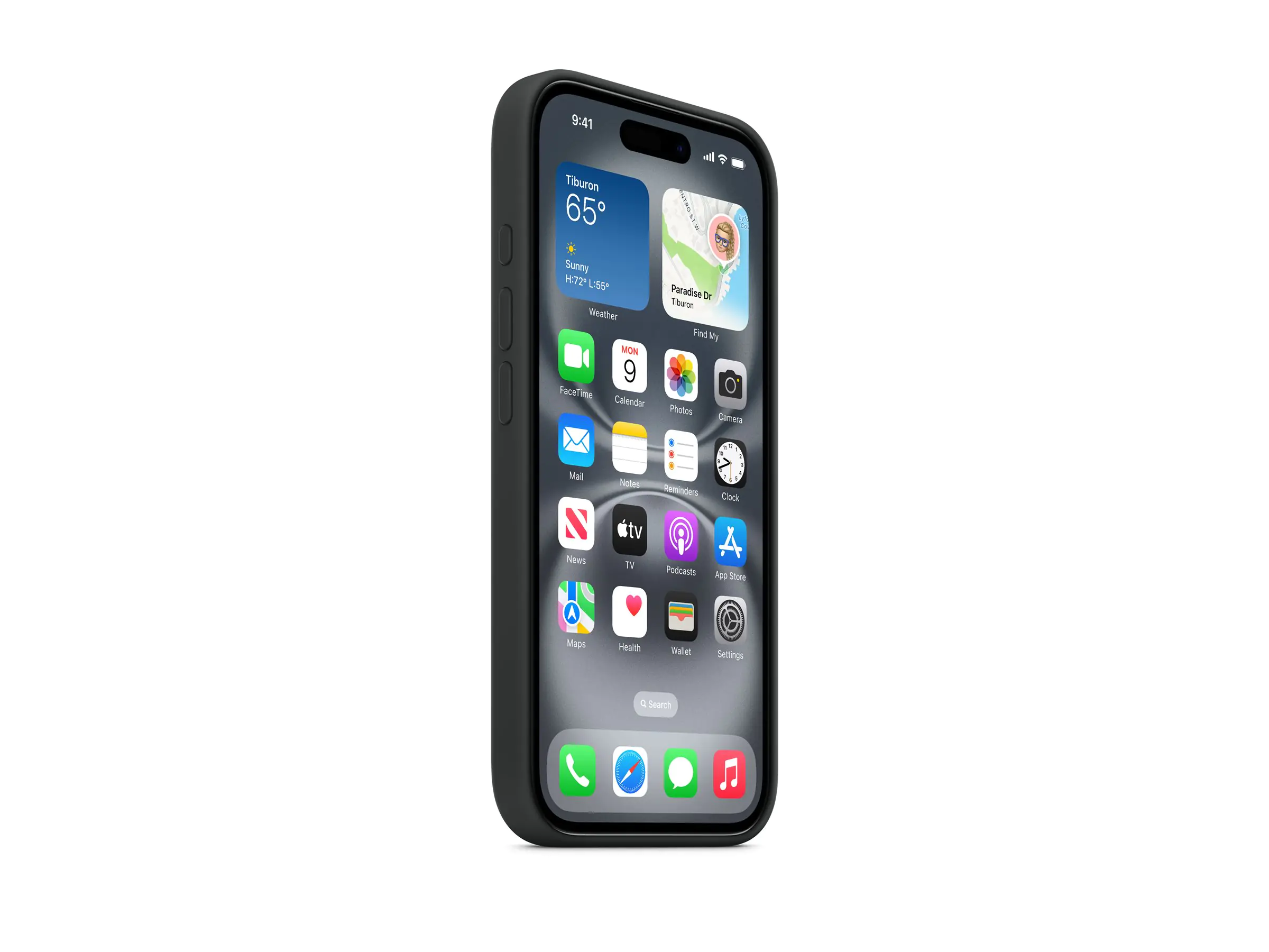 Apple - Hintere Abdeckung für Mobiltelefon - kompatibel mit MagSafe - Silikon - Schwarz - für iPhone 16