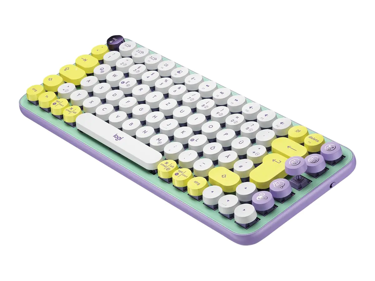 Logitech POP Keys - Tastatur - kabellos - Bluetooth LE, Bluetooth 5.1 - QWERTZ - Deutsch - Tastenschalter: Brown Tactile - daydream