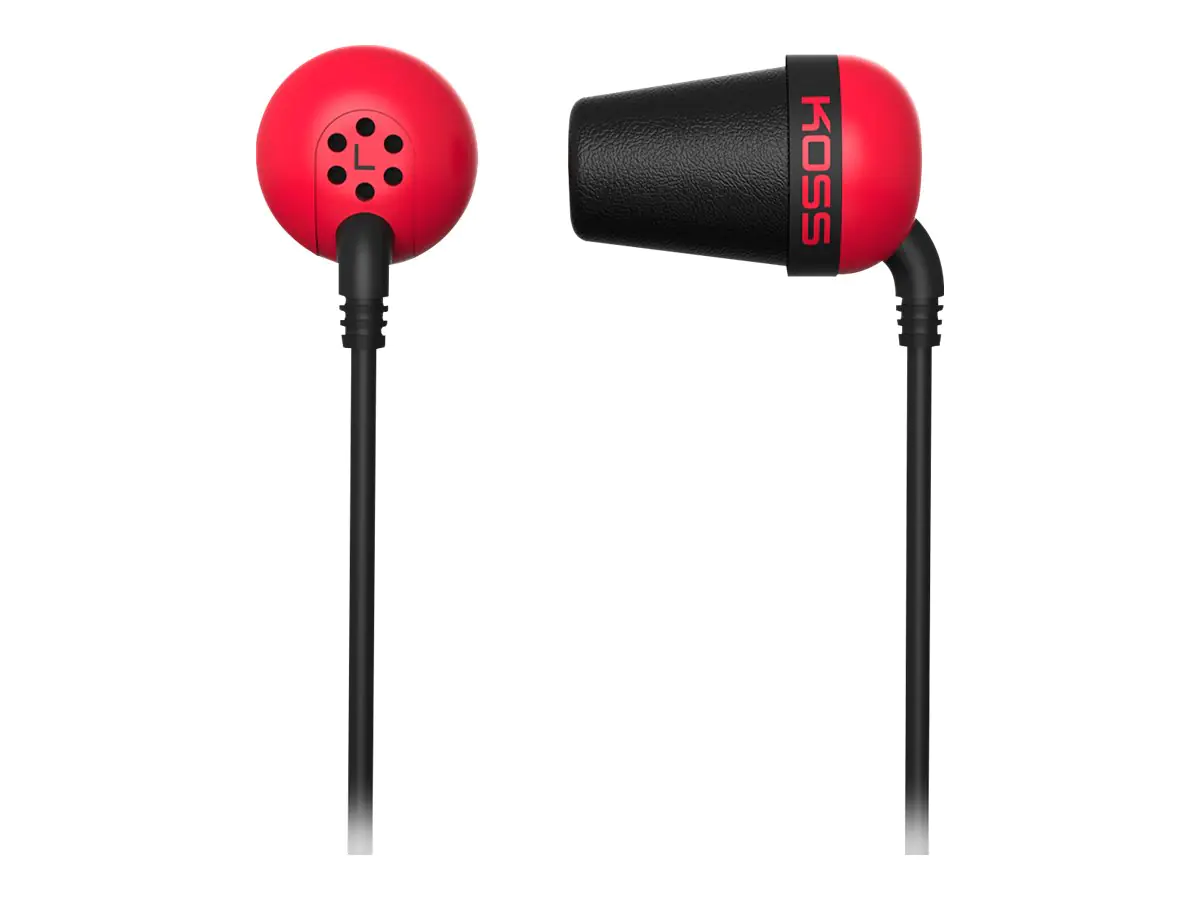 Koss PLUG - Ohrhörer - im Ohr - kabelgebunden - 3,5 mm Stecker - Geräuschisolierung - Rot