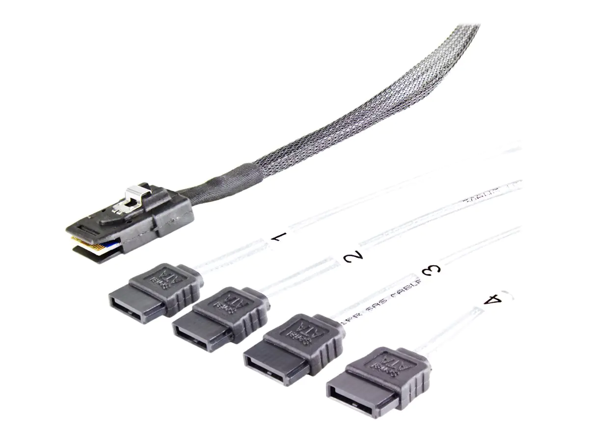 FANTEC - Internes SAS-Kabel - Mini SAS (SFF-8087) (M) gerade zu SATA (M) gerade - 70 cm