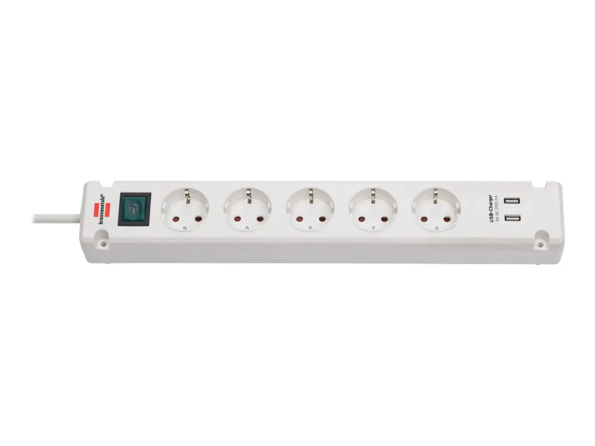 Brennenstuhl Bremounta - Steckdosenleiste - Ausgangsanschlüsse: 5 (2 x USB, 5 x Strom Typ F) 1150660325
