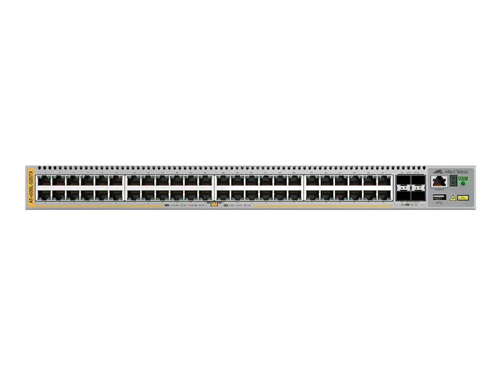 Allied Telesis AT x530L-52GTX - Switch - L3 - managed - 48 x 10/100/1000 + 4 x 1 Gigabit/10 Gigabit SFP+ (Uplink) - an Rack montierbar