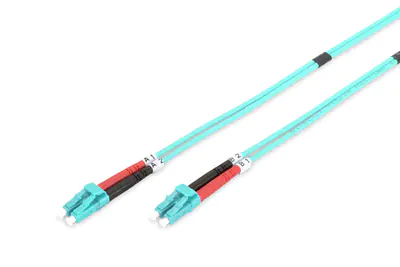 DIGITUS - Patch-Kabel - LC Multi-Mode (M) zu LC Multi-Mode (M) - 5 m - Glasfaser - 50/125 Mikrometer - OM3 - geschirmt, halogenfrei - Aquamarin DIGITUS - Patch-Kabel - LC Multi-Mode (M) zu LC Multi-Mode (M) - 5 m - Glasfaser - 50/125 Mikrometer - OM3 - geschirmt, halogenfrei - Aquamarin