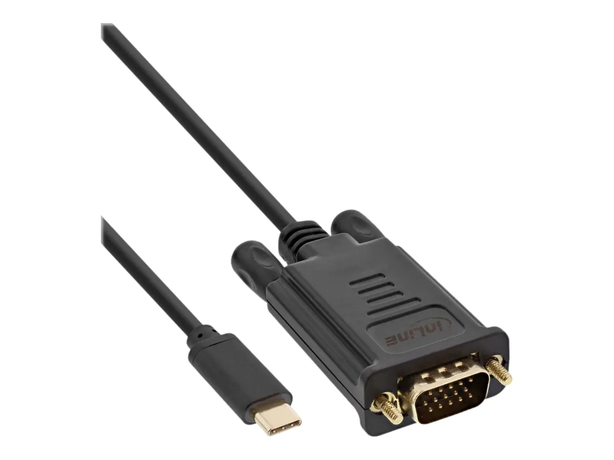 InLine - Adapterkabel - 24 pin USB-C (M) zu HD-15 (VGA) (M) - USB 3.1 Gen 1 / Thunderbolt 3 / DisplayPort 1.2 - 2 m - Schwarz InLine - Adapterkabel - 24 pin USB-C (M) zu HD-15 (VGA) (M) - USB 3.1 Gen 1 / Thunderbolt 3 / DisplayPort 1.2 - 2 m - Schwarz