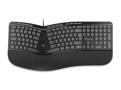 MediaRange ergon. Multimedia-Tastatur 124 Ta. Scr-Rad schw.