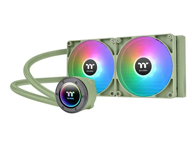 Thermaltake TH280 V2 ARGB Sync - Matcha Green Edition - Prozessor-Flüssigkeitskühlsystem - Kühlergröße: 280 mm - (für: LGA1156, AM2, AM2+, AM3, LGA1155, AM3+, LGA2011, LGA1150, LGA1151, AM4, LGA2066, LGA1200, LGA1700, AM5) - Kupfer - 140 mm - Matcha Green
