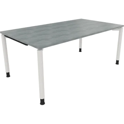 Schreibtisch Vierfuß Rundrohr B1800xT1000xH680-820 ws/Beton hell Schreibtisch Vierfuß Rundrohr B1800xT1000xH680-820 ws/Beton hell